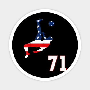 American USA Flag Soccer Jersey Favorite Lucky Number 71 Women Men Magnet